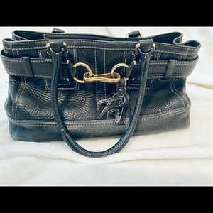 Black Coach satchel top handle bag